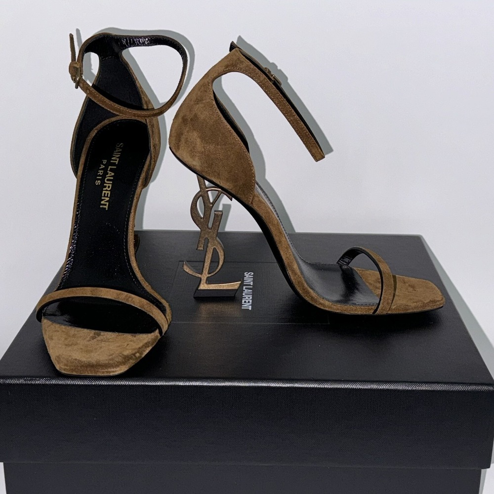 Yves Saint Laurent YSL Cashmere Brown Opyum heels Stilettos Sandals 35.5